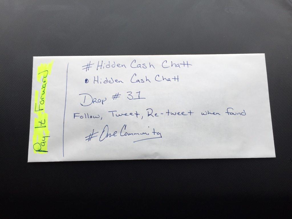 HiddenCashChatt's tweet photo. Not as bright as usual but heading out to hide. #onecommunity #PayItForward http://t.co/6nhzVuzRAi