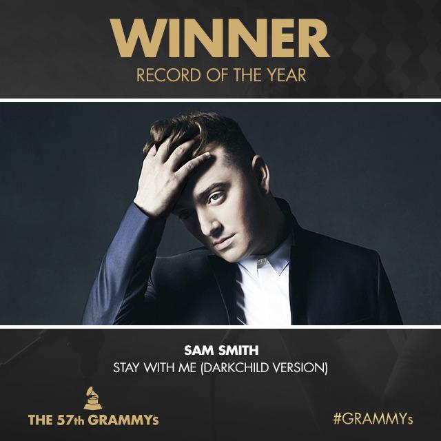 Congrats to Record Of The Year winner Sam Smith – “Stay With Me (Darkchild Version)” #GRAMMYs