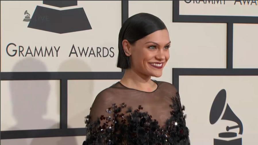 CBS's tweet photo. .@JessieJ arrives on the red carpet with a BANG! #GRAMMYs @bonefishgrill http://t.co/Ktq2jTIxC0