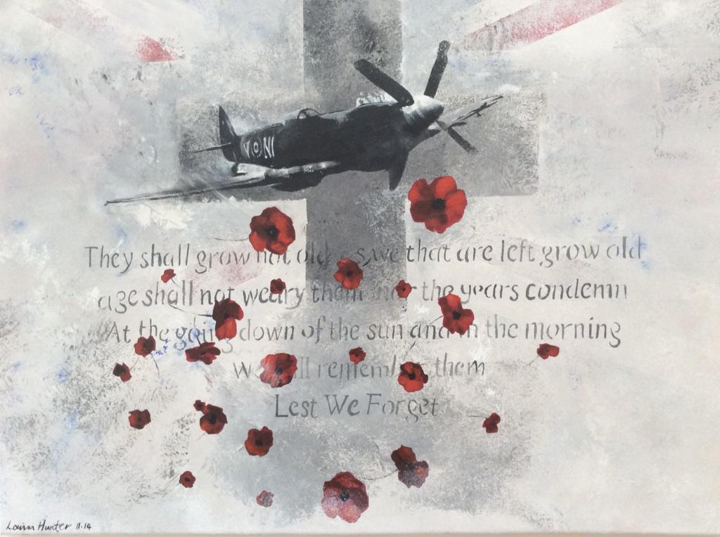 LoueysArt's tweet photo. Spitfire dropping poppies http://t.co/asTQMjnKad