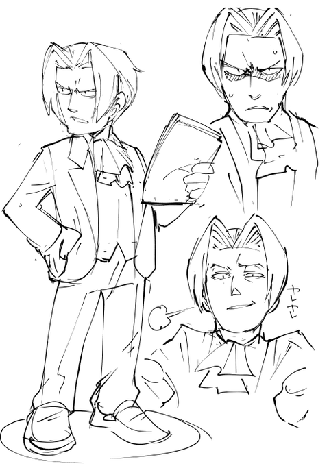 お絵かき:逆転裁判 ミツルギ 