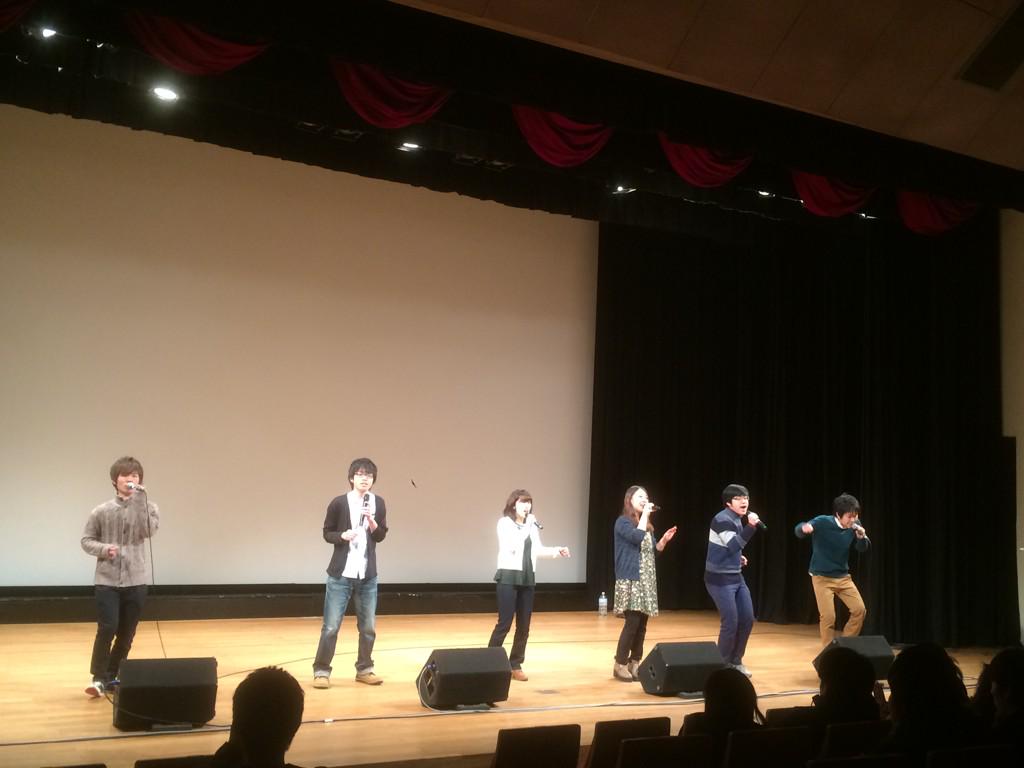 Voices_acp's tweet photo. さあ、はじまりました！
Voicesストvol.4ー＼(^o^)／

本日もたくさんのバンドさんが出演しますので、ぜひ京都教育文化センターまで！
写真はトップバッターのSync.とEight Note！！！ http://t.co/aU6rp7hJDs