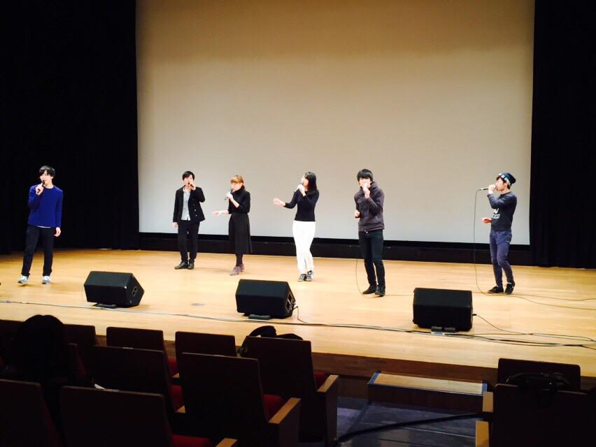 Voices_acp's tweet photo. さあ、はじまりました！
Voicesストvol.4ー＼(^o^)／

本日もたくさんのバンドさんが出演しますので、ぜひ京都教育文化センターまで！
写真はトップバッターのSync.とEight Note！！！ http://t.co/aU6rp7hJDs