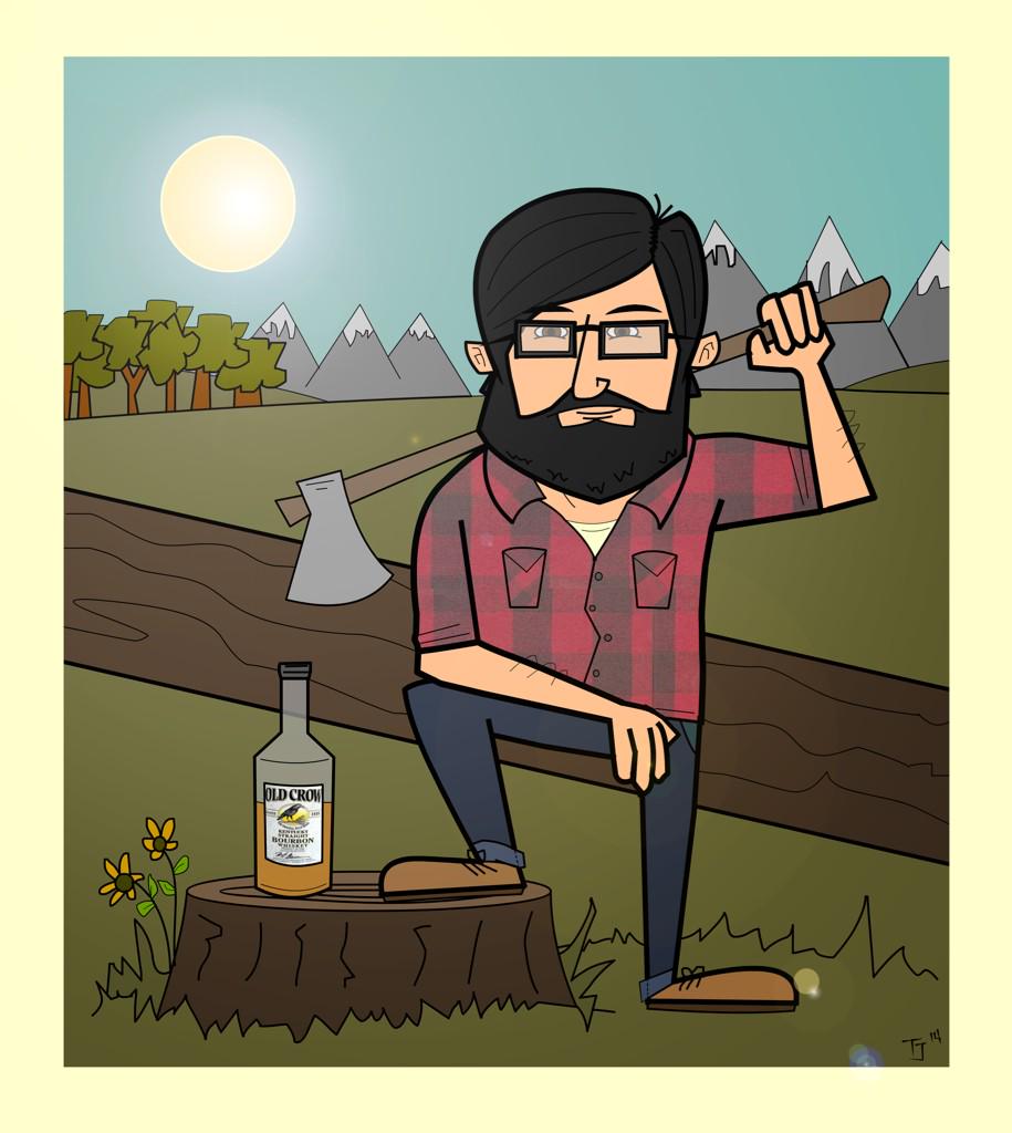 TayToons's tweet image. #cartoon #beard #oldcrow #axe #lumberjackfest