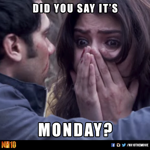 NH10themovie's tweet photo. Monday blues? The kickass #NH10Trailer might make your day better http://t.co/IPVGfrkp3x http://t.co/wa6fEFtpJZ