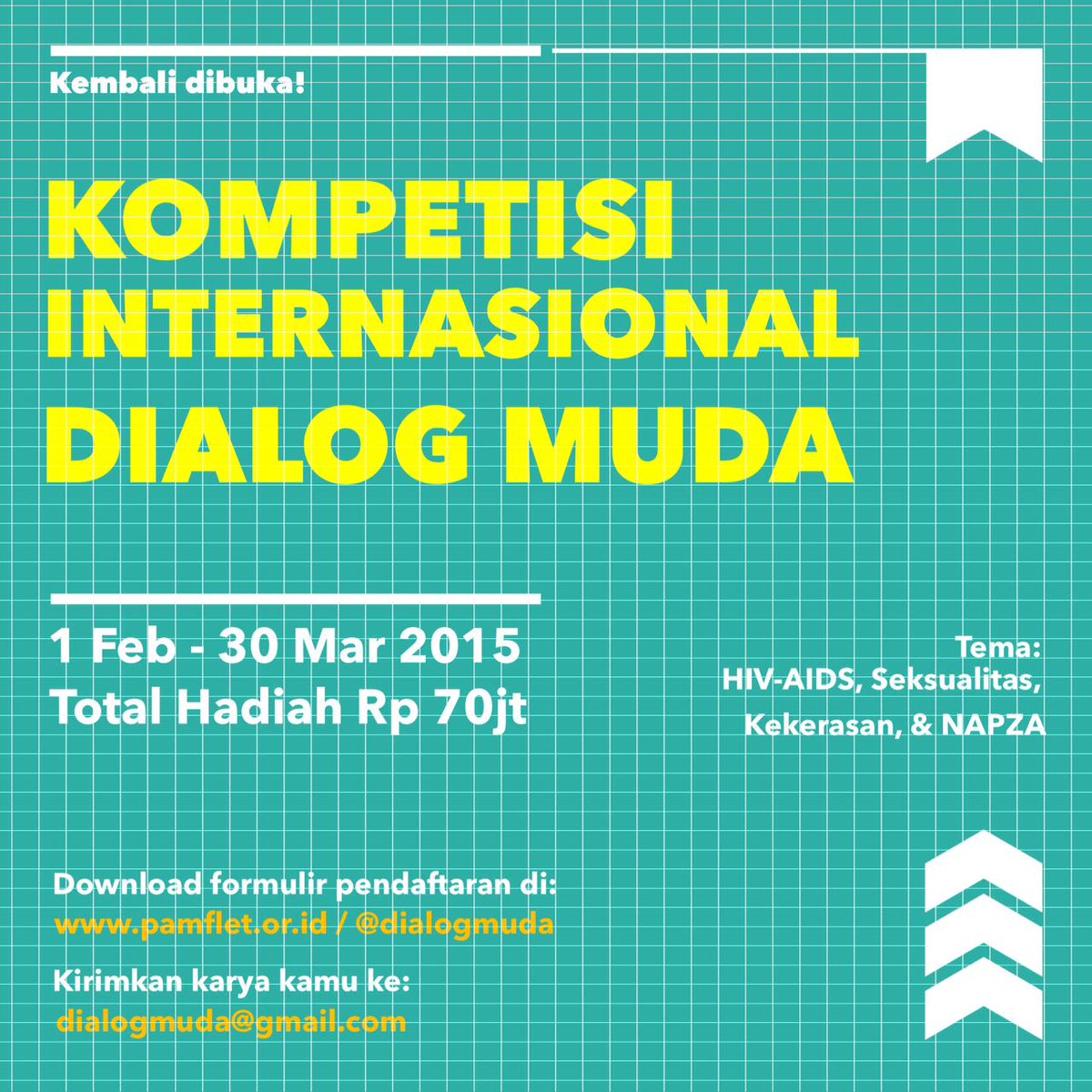 Lomba_Menulis's tweet photo. Ayo menulis di kompetisi #DialogMuda2015. Total hadiah 75 juta. Lihat info di http://t.co/xpMPldCiVh | http://t.co/X61i18oSUV
