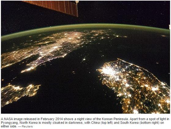 conradhackett's tweet photo. North Korean response to this viral picture: "the essence of society is not on flashy lights"

http://t.co/unYi7v4yG8 http://t.co/isMuse7NAE