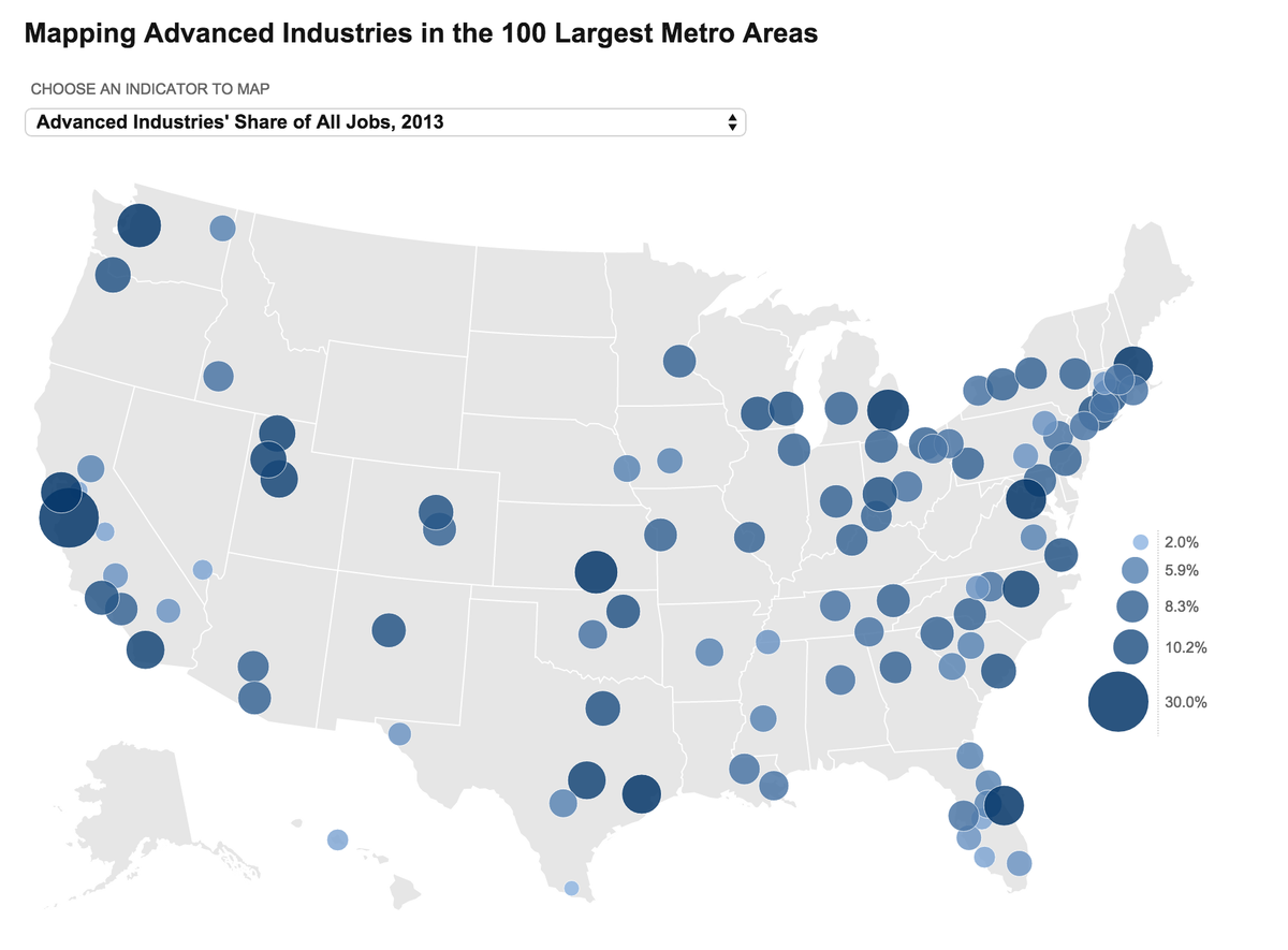 Which U.S. cities have the most high-tech workers:

1. San Jose
2. Seattle 
3. Wichita

on.wsj.com/16AMo5A