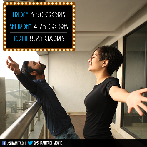 ShamitabhMovie's tweet photo. Looking at the collections on the opening weekend we can say #Shamitabh has been well appreciated at the Box Office! http://t.co/jgM0iu9jXI