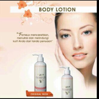 MaulidiaKikuk's tweet photo. Body Lotion Fameux || Menjaga kulit dari panasnya matahari || #Kosmetik @Iklan_ladies @iklanjualan http://t.co/nlII3rMU9H
