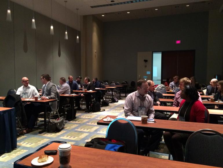 JKamens's tweet image. Another successful networking workshop. See these scientists chatting #SLAS2015