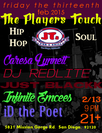 theplayerstouch's tweet photo. It's going down this Friday! Our long awaited return to JT's Pub &amp; Grill. LIVE Hip Hop and Soul Music 21+ 9PM 2/13/15 http://t.co/gwVFums09W