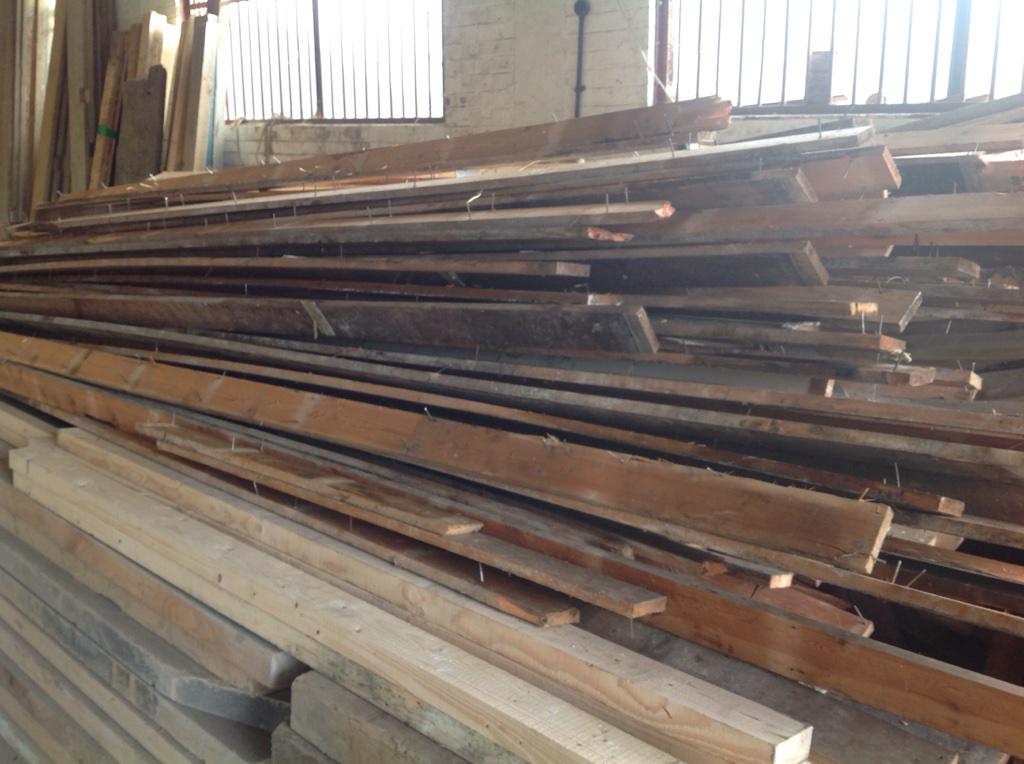 These 4" reclaimed floorboards have just come in to our shop. Just need denailing and they're ready for sale.