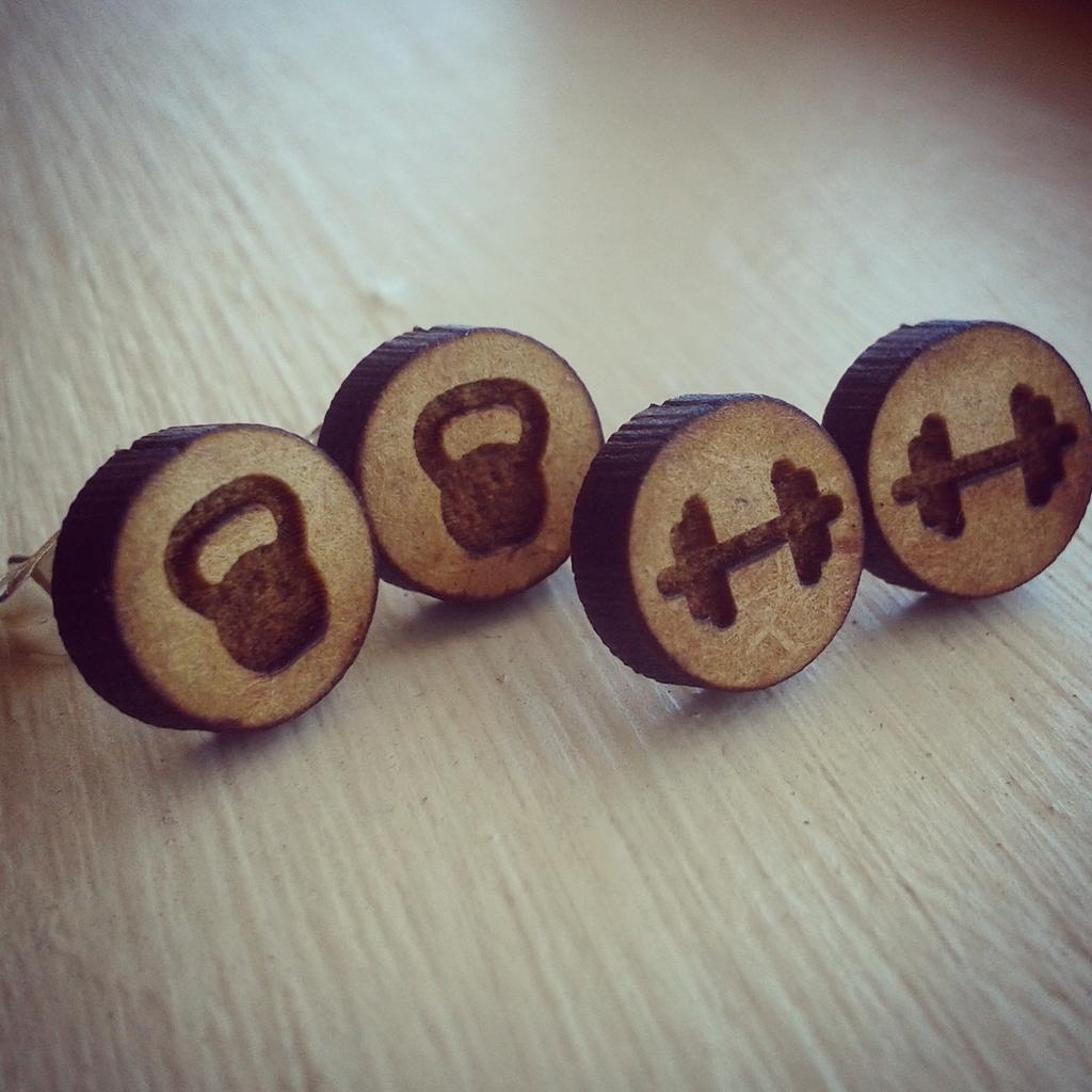 CharmedBySport's tweet photo. Sports inspired stud earrings #dumbbell #kettlebell #weights #wearwhatyoulove #gym #crossfit #crossfitsa #fitness http://t.co/5sz6QjxRdI