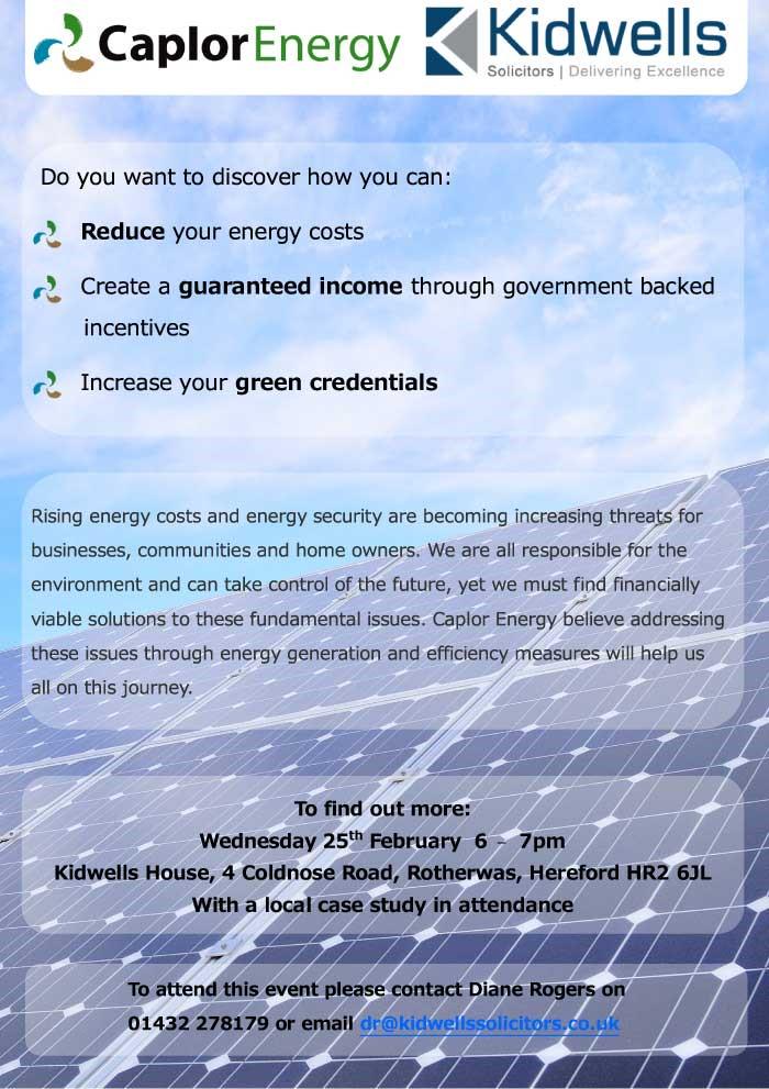 kidwellsgroup_'s tweet image. Would you like to save money on your energy bills, join us on Wednesday night 25th February with @Caplor_Energy