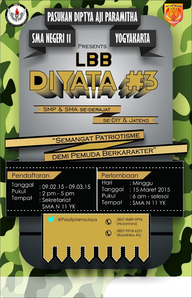 jadi? tunggu apa lagi?
ayo segera daftarkan pleton favorite-mu untuk ikut tempur di LBB DIYATA #3