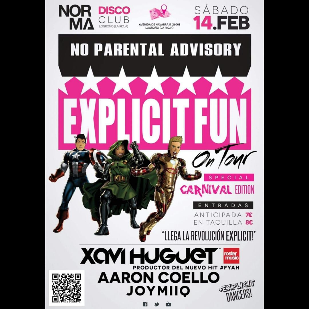 explicitfun's tweet photo. Este Sábado nos vamos de Carnaval a Logroño en @Normadiscoclub. http://t.co/WAPEmrUHPf