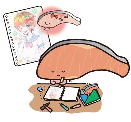 Kirimiちゃん 公式 A Twitter 今日はマンガの日なんだよ わたしと かまぼこちゃんはぎじんかしたから つぎは ブリくんをぎじんかしたの りぼんを付けてあげなくっちゃね Http T Co 3ywbqjpqlj Http T Co Gauyaiidjr Http T Co 5z4hboduh7