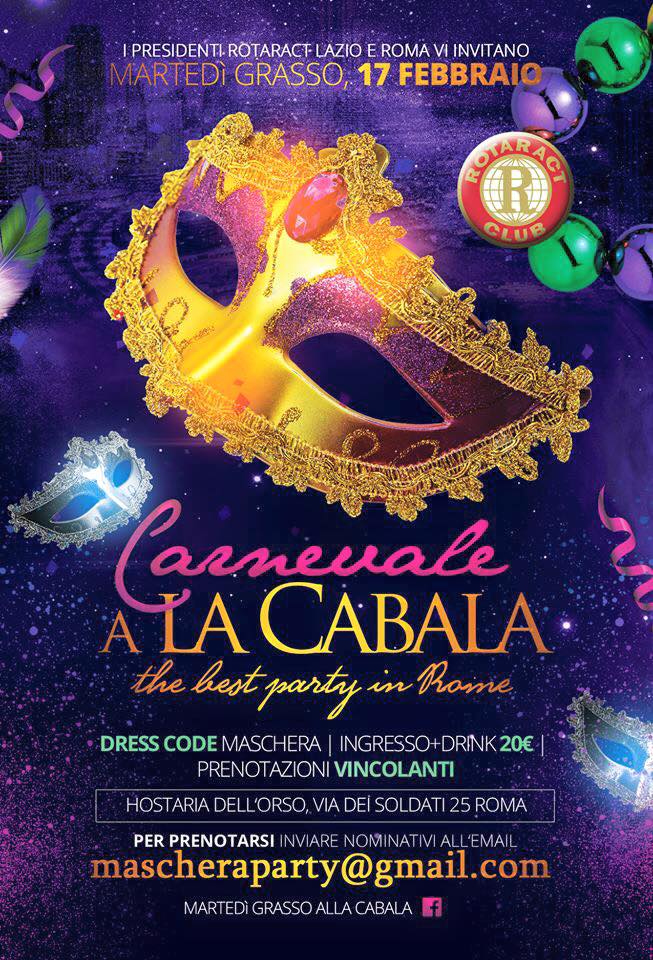 rtcvelletri's tweet photo. Martedì Grasso? Festeggialo con noi a La Cabala!
#Festadicarnevale #Rotaractdistretto2080 #Carnevale http://t.co/yItgjWrzKn