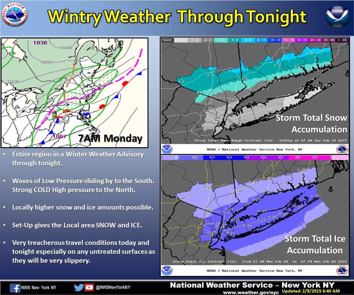 Winter Weather Advisories remain in effect for the region. visit weather.gov/nyc for all the latest updates.