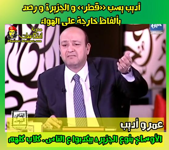 عمرو اديب : الاوساخ بتوع الجزيرة  بيكذبوا على الجزيرة .. كلهم كلاب !