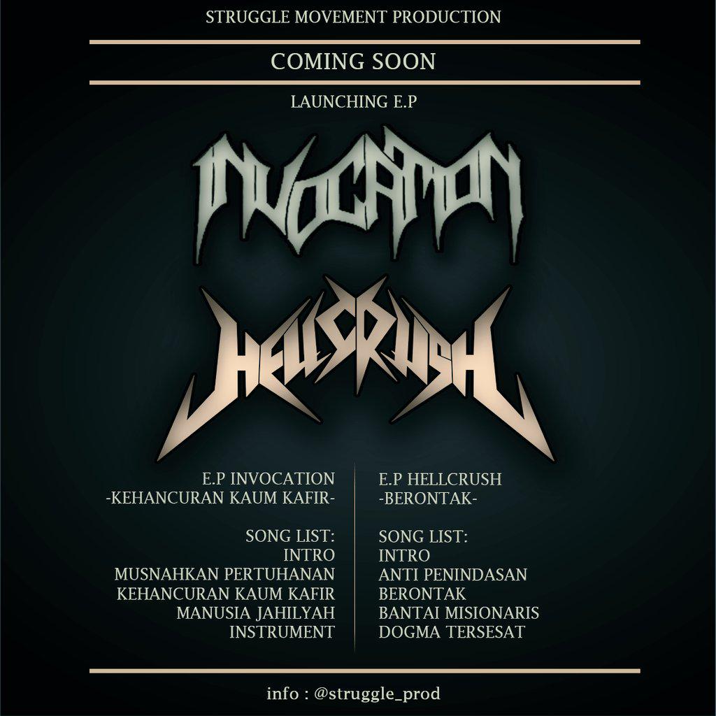 Coming soon! Launching EP Invocation &amp; @HELLCRUSHPUNK . cc: <a href="/hellprint/">HELLPRINT FESTIVAL</a> <a href="/Promosi_Indie/">IG: PromoMusikIndie</a> <a href="/BandungBerisik/">Bandung Berisik</a> <a href="/kaluman_dm/">kaluman_dm</a>
