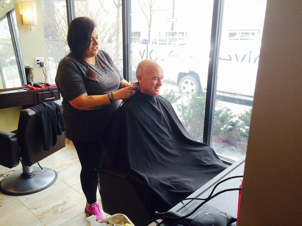 THON's tweet photo. No Hair, Don't Care is in full swing at Evolve Studio! It costs $10 and walk-ins are welcome http://t.co/tLTE58tQfo
