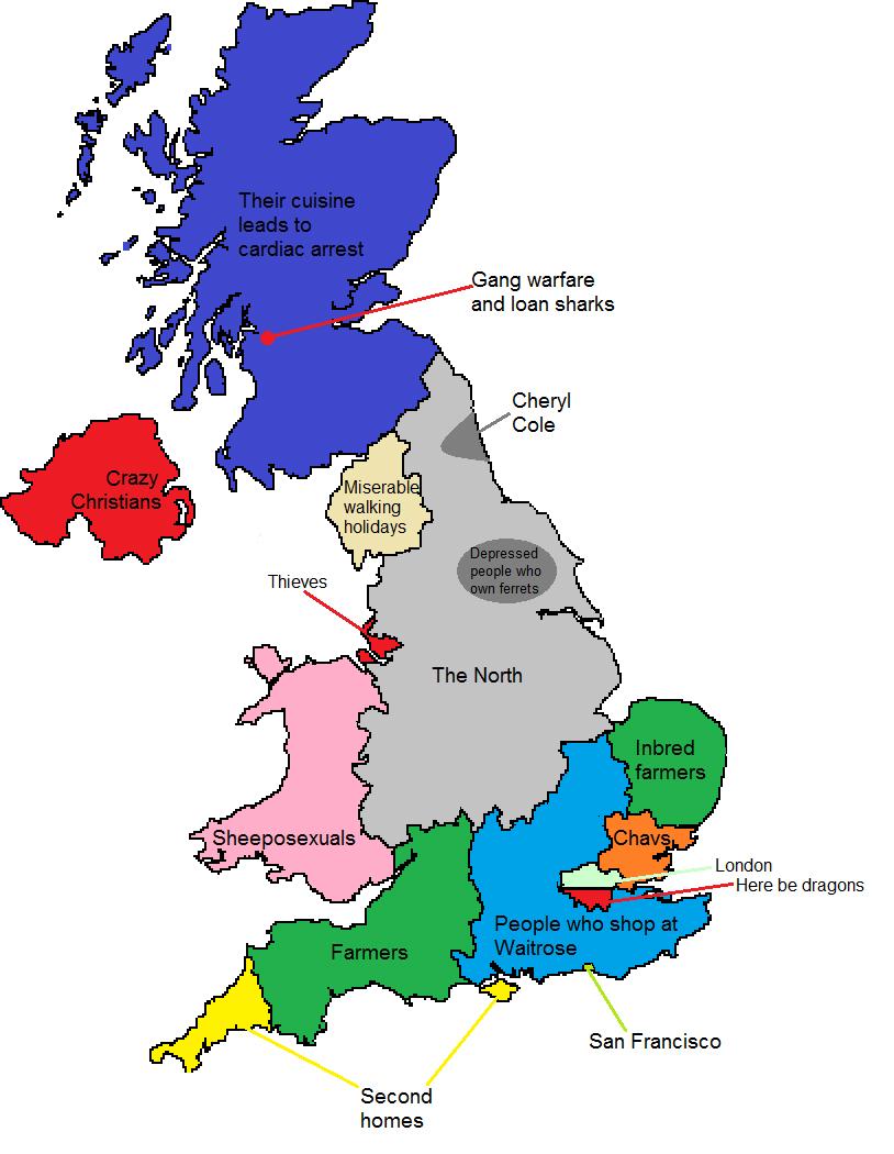 The Independent on Twitter "The stereotype map of Britain according to north Londoners http//t