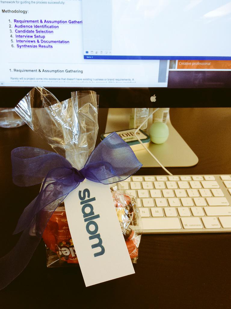 lac_t's tweet photo. Nice little surprise from the Ops Team at our new desks this morning. #thanksforthesugar #LoveYourFuture @Slalom http://t.co/RB4eqxAzog