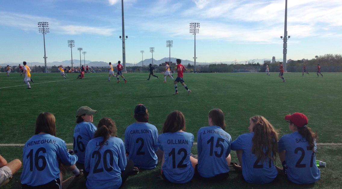 ChicagoEdge's tweet photo. The girls watch our U17 Boys win their semi final 3-1 against FV Strikers in Las Vegas.  Final at 1pm.  Come on boys! http://t.co/VOchHoGk8X