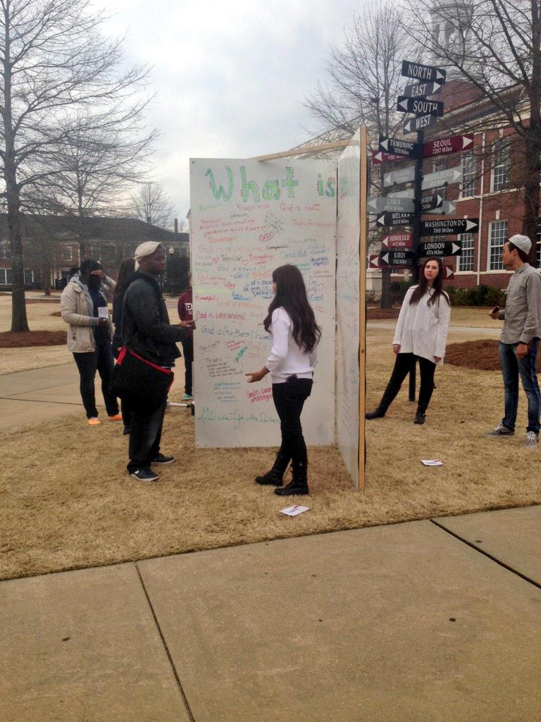 TroyChiAlpha's tweet photo. Having an awesome time with the outreach on the quad with the ULL team #troychialpha http://t.co/aX9d069ffr