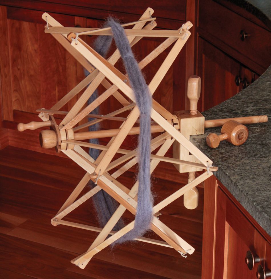 Horizontal, vertical? Wooden Swift / Skein Winder goes both ways... Looks good doin' it! halcyonyarn.com/news/n/14485