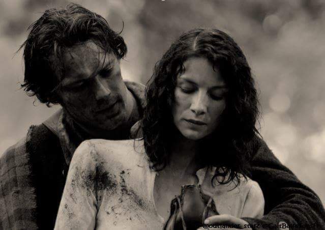 meaversch's tweet photo. #Outlander #4draughtlaner #jamiefraser #ClaireFraser Have a drink so you can stop rattling my teeth @stacey_macgowan http://t.co/VxmWBO2J4b