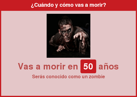 leninhernande17's tweet photo. Vas a morir en 50 a?os - Seras conocido como un zombie. --> Realiza tu test en: http://t.co/4ABax5n3rq http://t.co/1IQFwtZjJ9