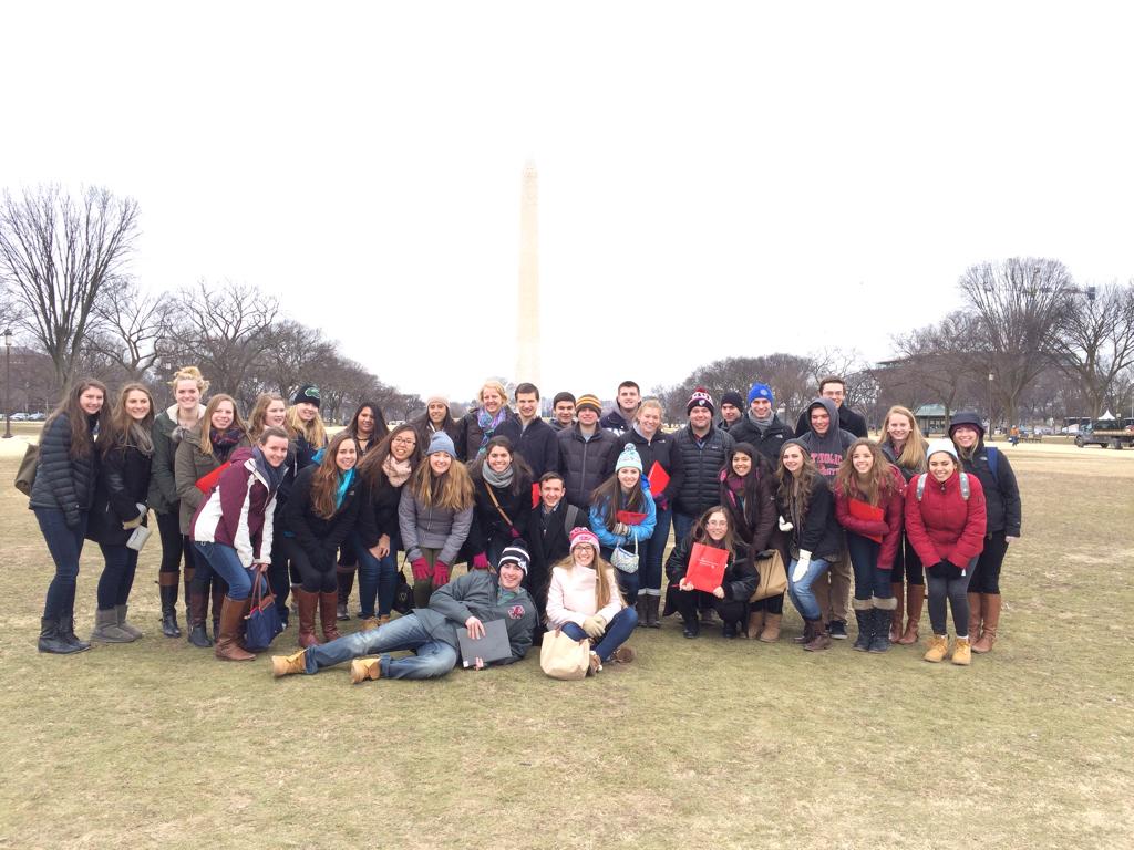 CUAadmission's tweet photo. A great group of admitted students braved the cold to visit the National Mall &amp; the Smithsonian today! #CUAccepted http://t.co/ThDAwDyMwO