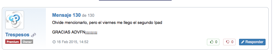 Un feliz ganador del concurso OBC. :)  #FTR1 $IPC goo.gl/8FLGwm