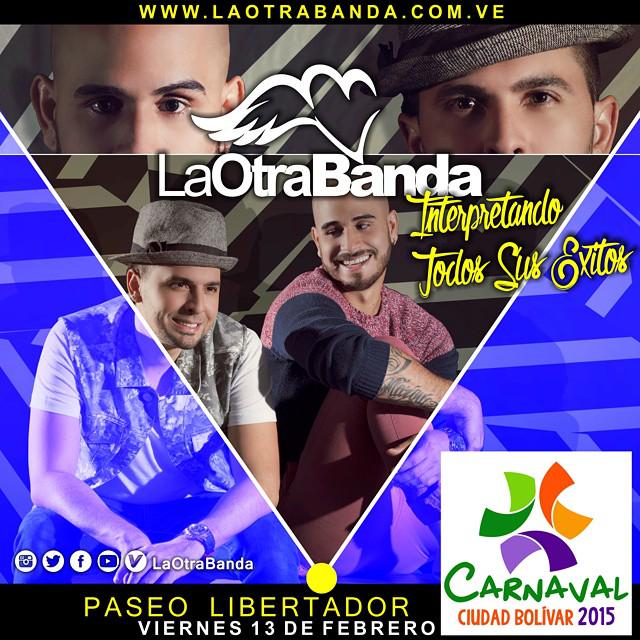 ArtistasVnzla's tweet photo. Ciudad Bolívar este viernes 13 de Febrero @LaOtraBanda_ estarán en el Paseo Libertador con su show en vivo. http://t.co/t0f4O89fYe