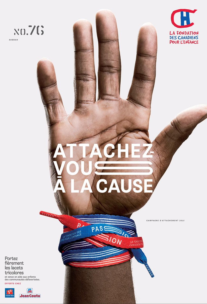 CHCFondation's tweet photo. Merci à @CoucheTardQc &amp; @JeanCoutu de participer à #attachéàlacause. Vous trouverez nos lacets sur leurs comptoirs! http://t.co/2h4zTzYp0p