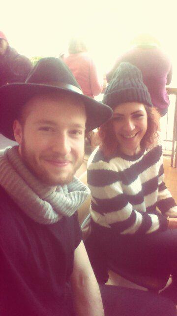 Sarah_JaneActor's tweet photo. Break time from filming...with my imaginary friend! http://t.co/Wdc5NibGP8