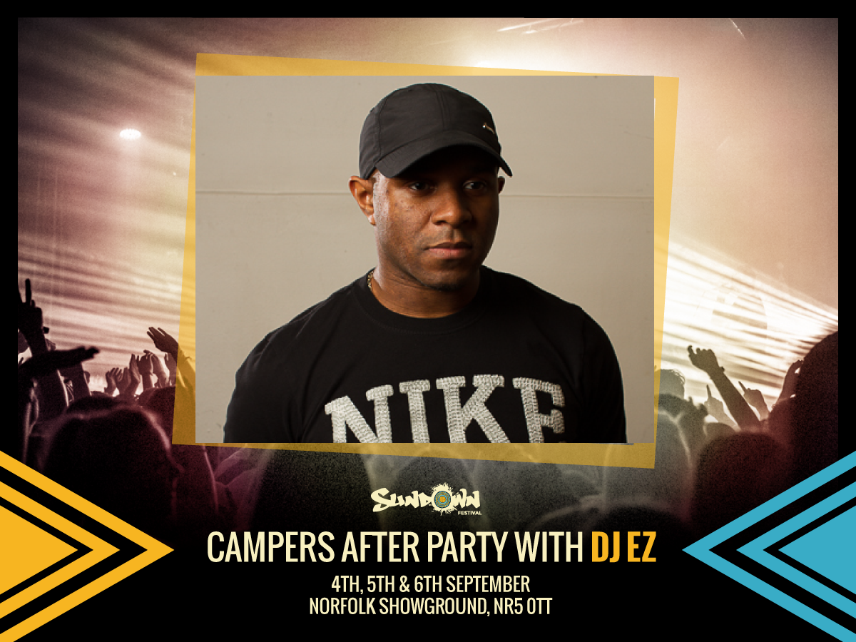 SundownUK's tweet photo. .@DJEZOfficial is in the booth for our campers-only Warehouse afterparty on Sat @SundownUK 2015! Tickets on sale Wed! http://t.co/nyKYxc9zir