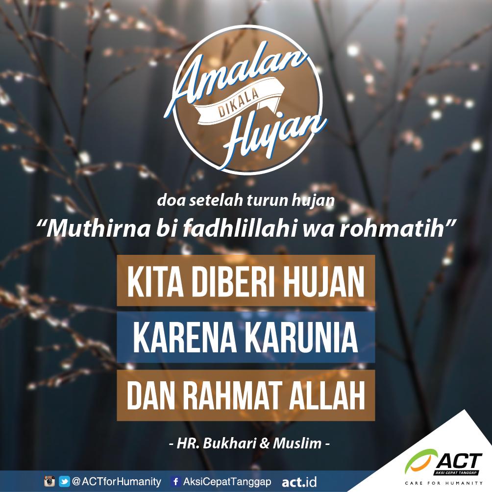 Tatkala langit menyelesaikan tugasnya, bumi rasakan sejuknya. Mari berdo'a, mensyukuri karuniaNya.

#LetsACTIndonesia