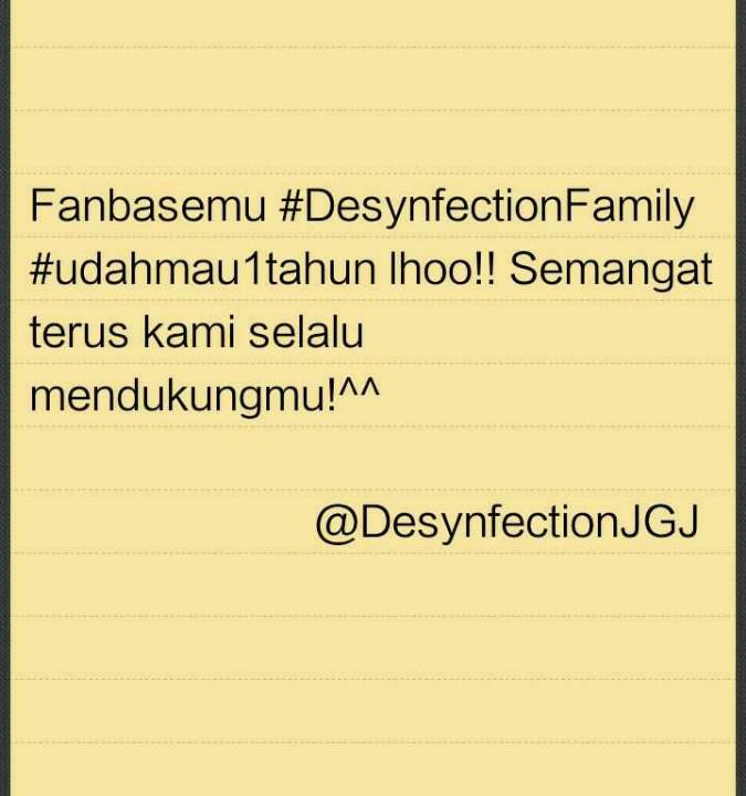 DesynfectionYK_'s tweet photo. @M_DesyJKT48 ^^ #DesynfectionFamily #udahmau1tahun http://t.co/dONApW8ea1
