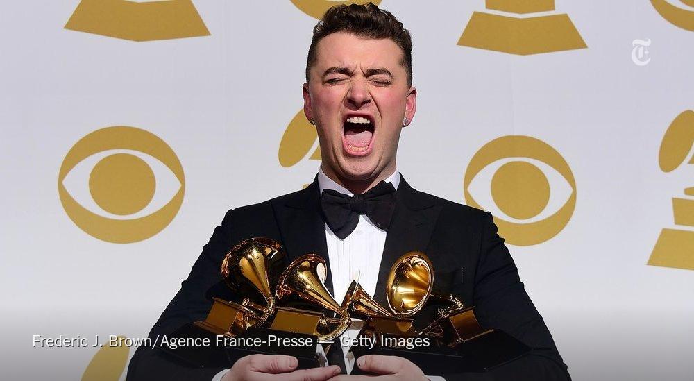nytimes's tweet photo. The 57th annual Grammy Awards on Sunday were a mixture of old songs, new faces and upsets http://t.co/41IlOzotYq http://t.co/tBpj3ZyXBh