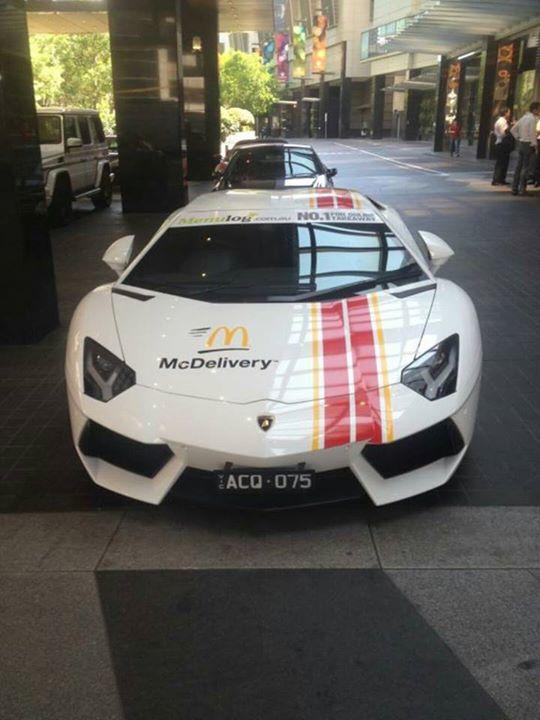 This is the new McDonalds delivery car in Melbourne, Australia