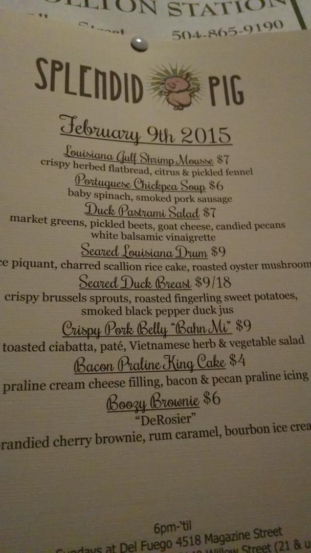 Carrollton_Stn's tweet image. Splendid Pig pops up at 6 pm...$3 Stella's and seven wines under $7 too @TPrice504  #firstyoumakearoux