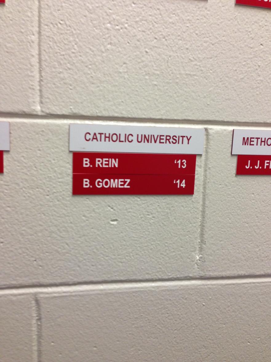 CatholicU_FB's tweet photo. Great afternoon at Clearwater central Catholic!! Home of Brett Rein and Blake Gomez! http://t.co/uRZrvJEAw0
