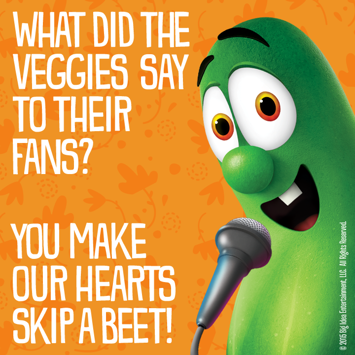 VeggieTales's tweet photo. Veggie Fans make our hearts skip a beet! #LaughWithLarry http://t.co/wMJhb2HE6G