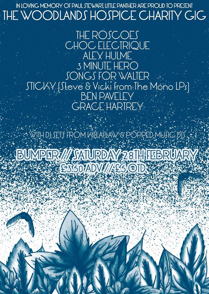 LittlePantherLP's tweet photo. Line up for @WeAreWoodlands charity gig at @TheBumper inc @choc_electrique @TheRoscoes @threeminute45 @poppedmusic! http://t.co/PmwSokRClS