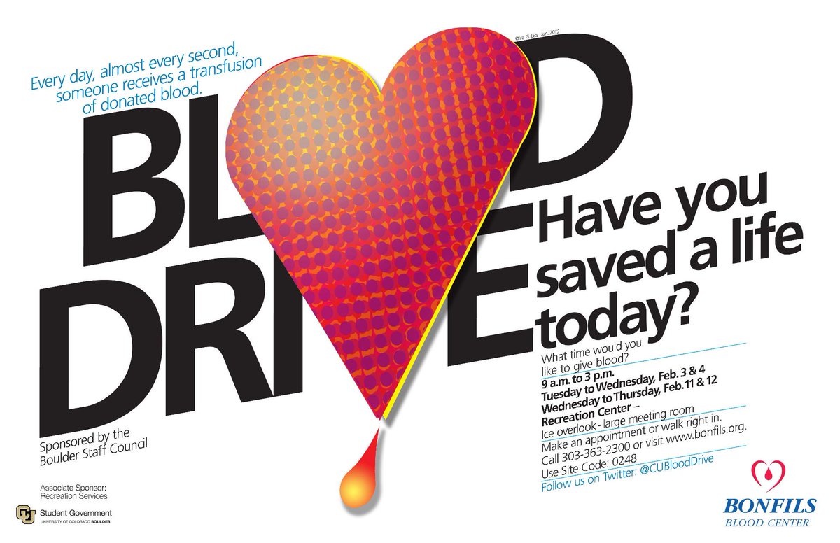 CUBloodDrive's tweet photo. The #CUBloodDrive continues 2/11 &amp; 2/12, 9a-3p @CUBoulderRec @CUBoulder. @bonfilsdotorg http://t.co/P4uUujPv21