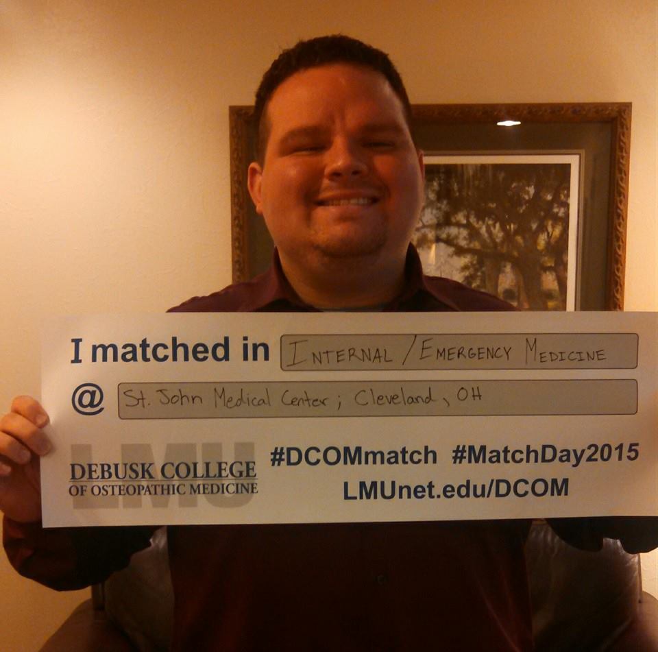 DCOMtweets's tweet photo. Congrats Marty LeJeune who matched in Internal/Emergency Medicine at @SJMConline #DCOMmatch #MatchDay2015 #DOMatchDay http://t.co/j9QSXkBIXi